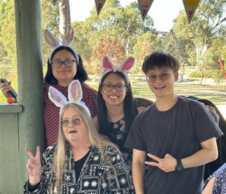 Participants with bunny ears